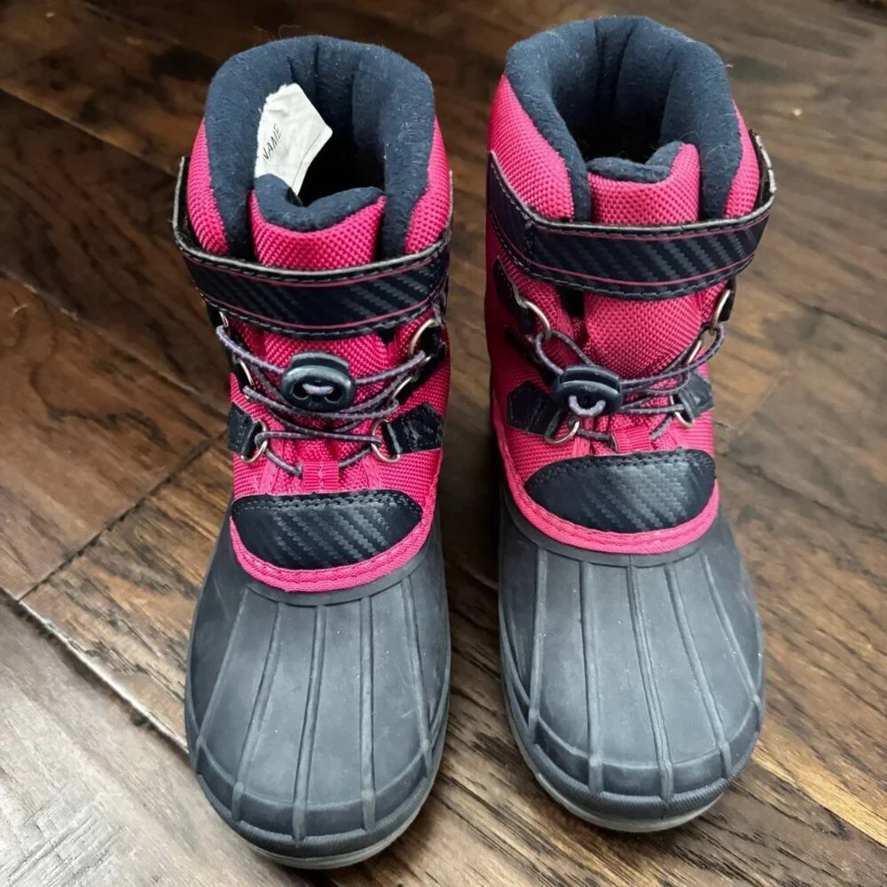 3M THINSULATE Girl’s Insulated Boots in Black/Pink - Size 1